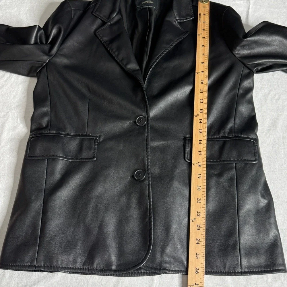 Urban Outfitters Lexi Oversized‎ Faux Leather Blazer Black Jacket Womens Small